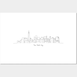 New York City Skyline Line Art Posters and Art